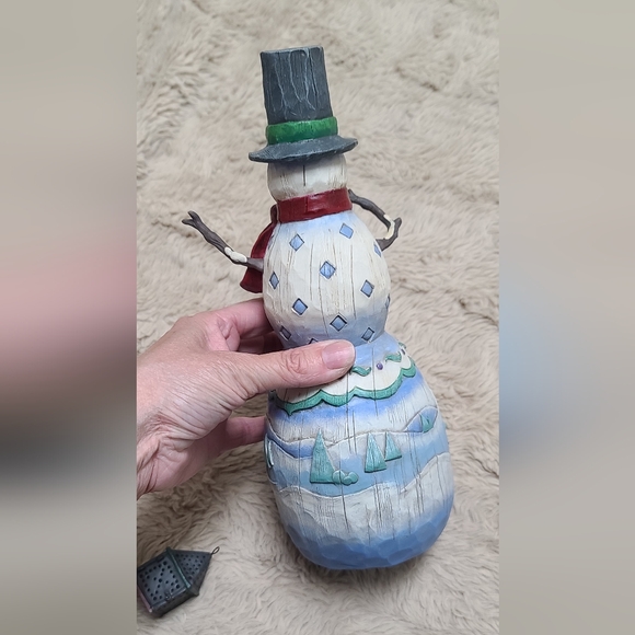 Jim Shore Heartwood Creek Snowman Figurine with Lantern, Winter's Light Figurine - Picture 5 of 15